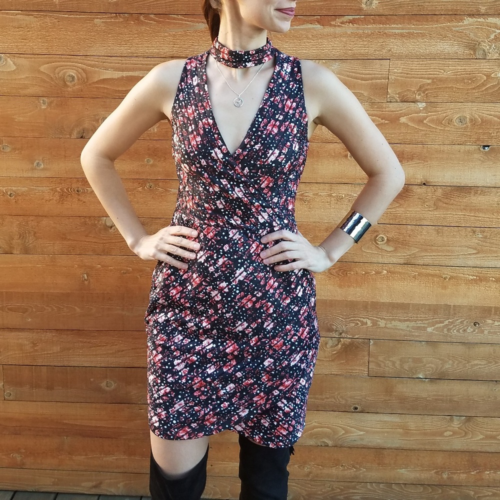 Floral Choker Neck Dress